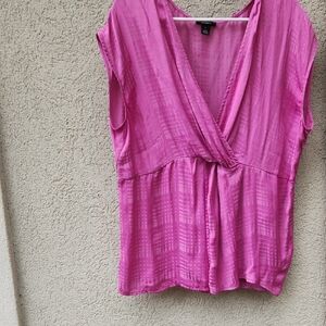 Halogen Fuchsia Wrap Blouse